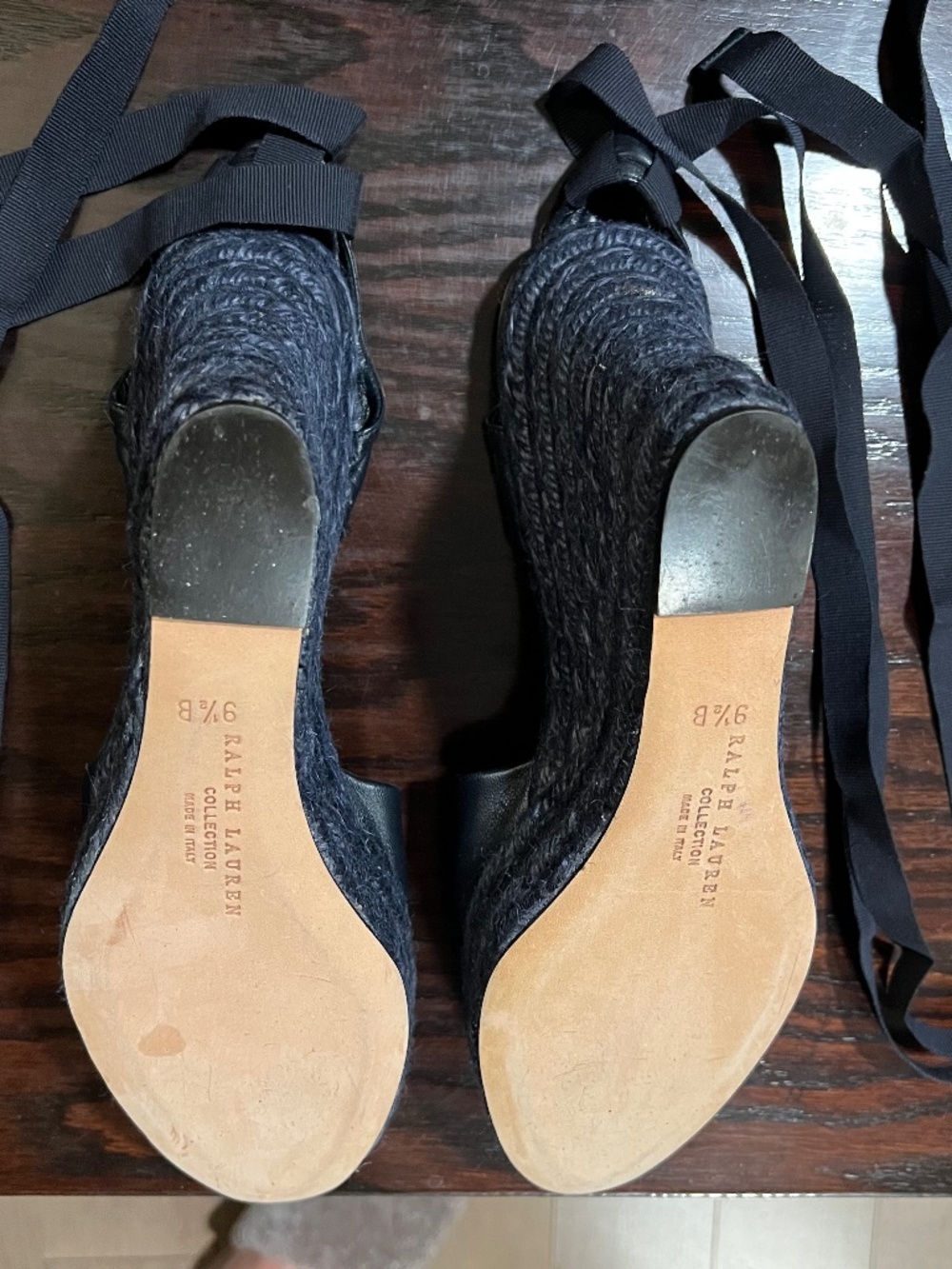 NEW Ralph Lauren Purple Label Collection High Espadrilles Sandals Sz 9 1/2 - Picture 5 of 9
